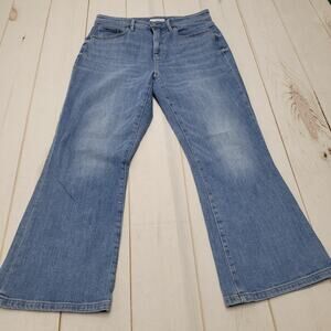 Loft Curvy high waist rise kick crop jeans